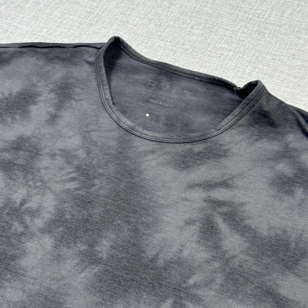 BYLT Tie-Dye Shirt Mens Large Black‎ Gray Short Sleeve Crewneck Gym Performance